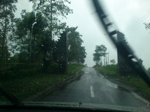 Hujan lebat di sepanjang jalan pulang (gerbang masuk Desa Gubuk Klakah).
